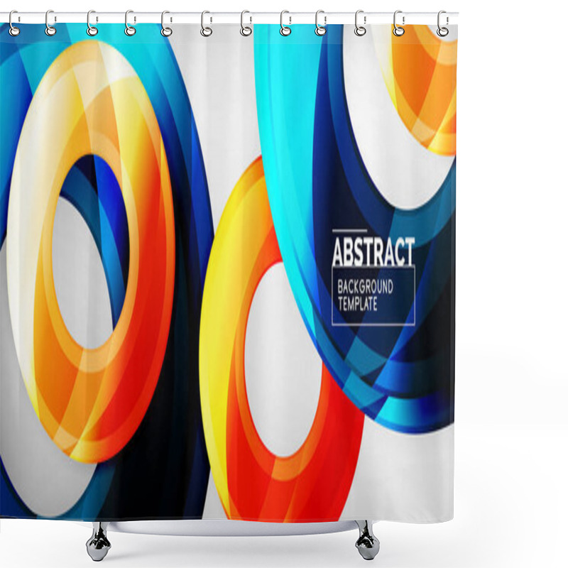 Personality  Glossy Circles Geometric Background Shower Curtains