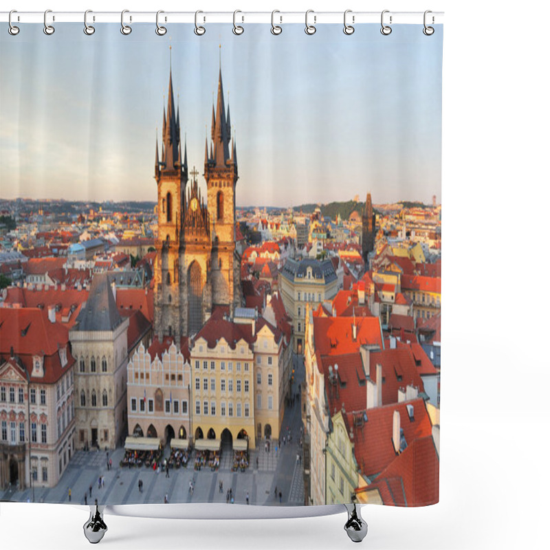 Personality  Prague. Old Town Square Shower Curtains