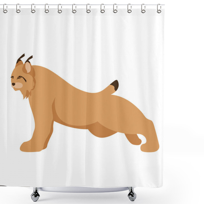 Personality  Lynx  Vector Illustration Flat Style Profile Side Shower Curtains