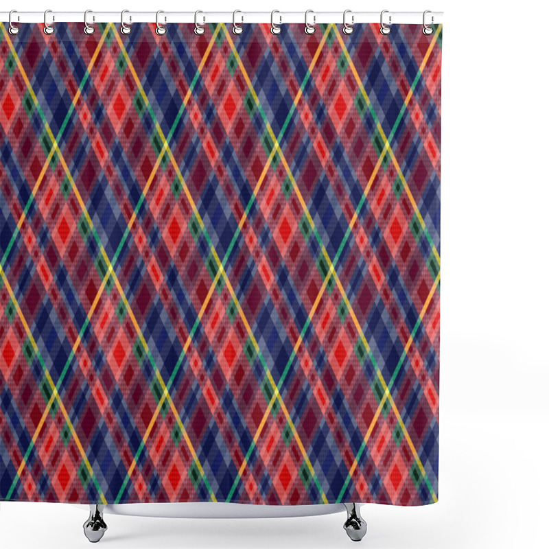 Personality  Rhombic Seamless Illustration Pattern As A Tartan Plaid Mainly In Various Motley Colors With Transparency Effect Shower Curtains