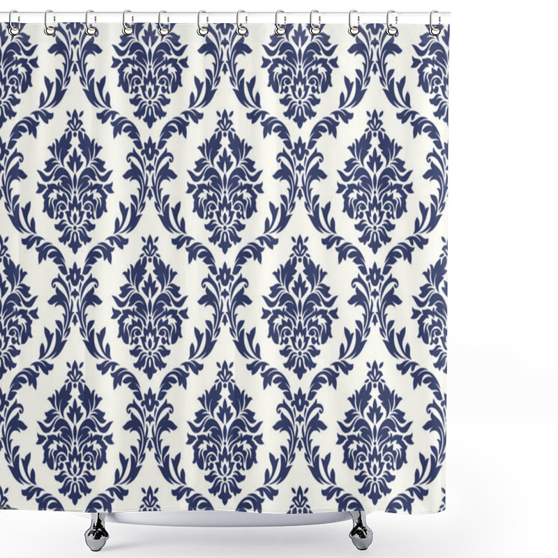 Personality  Vector Seamless Floral Damask Pattern Shower Curtains