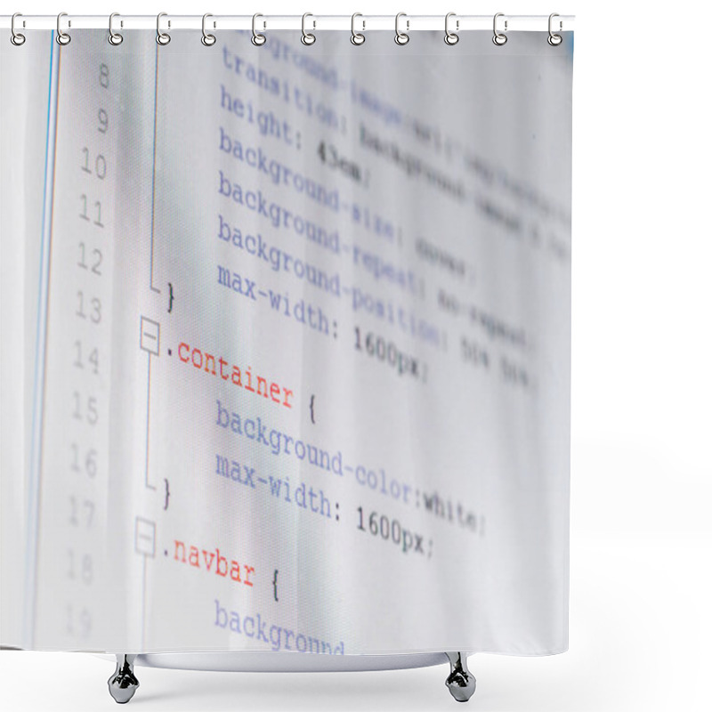 Personality  Programming Concept, Code On A Monitor, CSS Style Sheet Shower Curtains