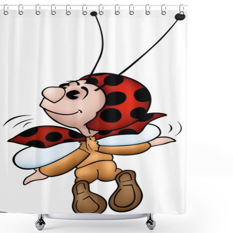 Personality  Flying Ladybird Shower Curtains