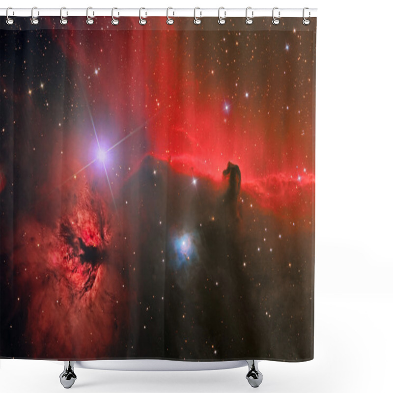 Personality  HorseHead And Flame Nebula Shower Curtains