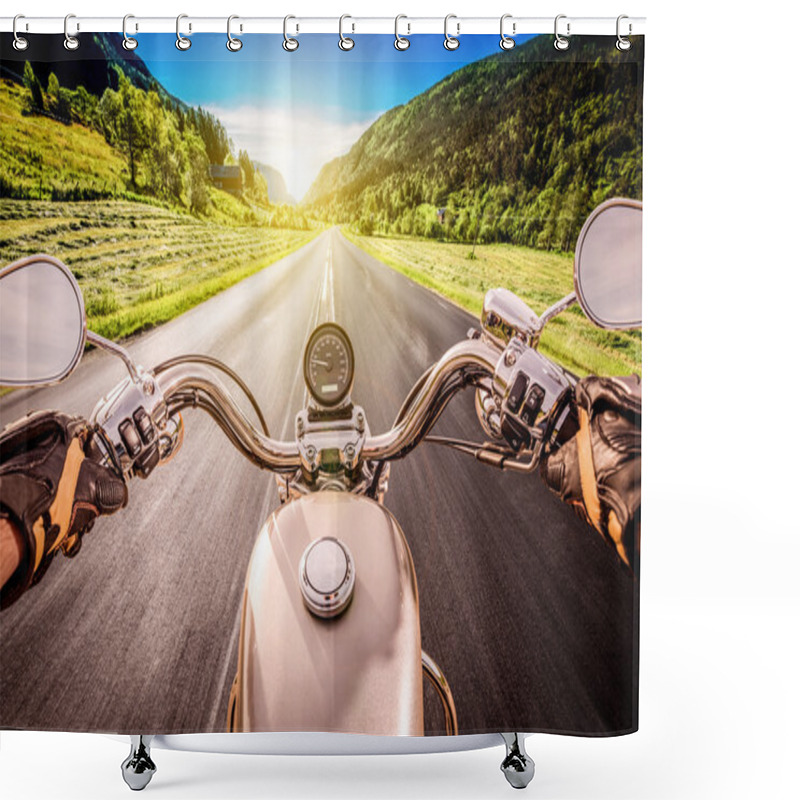 Personality  Biker First-person View Shower Curtains