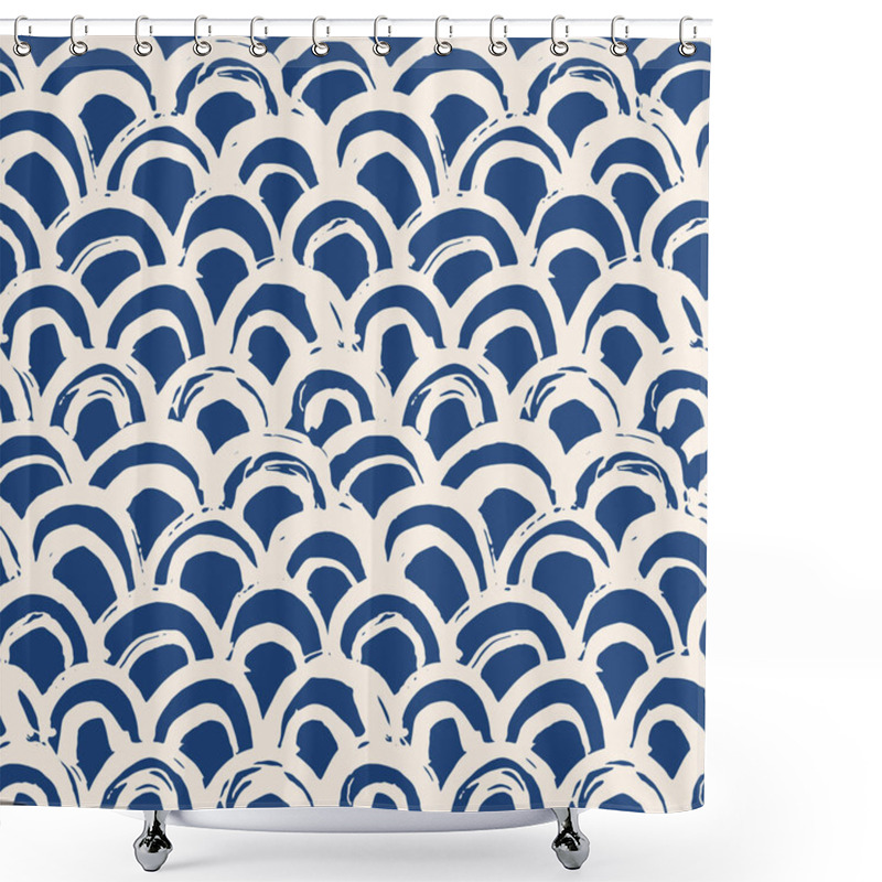 Personality  Indigo Tie Dye Seamless Pattern. Shower Curtains