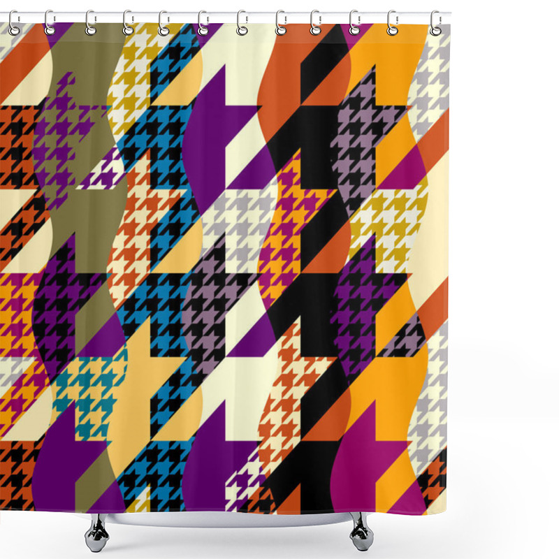 Personality  Seamless Hounds-tooth Pattern Vector Illustration. Shower Curtains