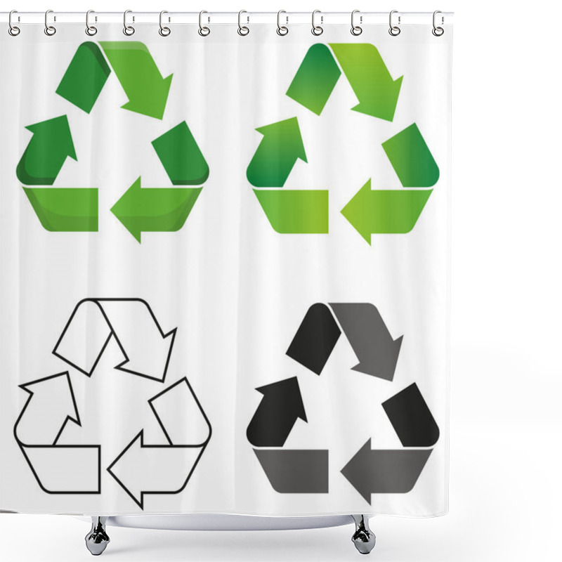 Personality  Recycle Symbol Shower Curtains