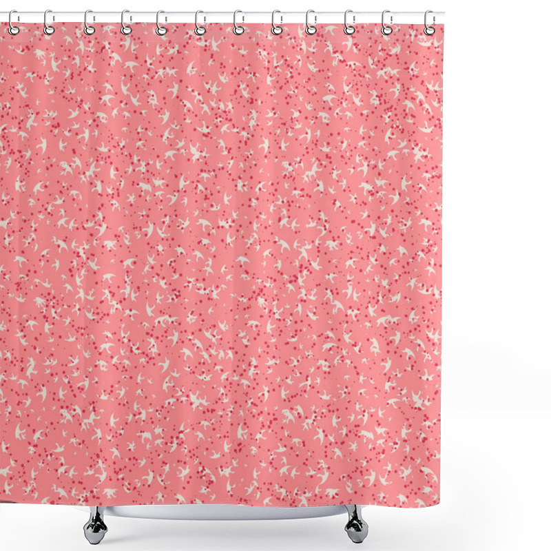 Personality  Retro Pattern With Scattered Microscopic Dots Shower Curtains