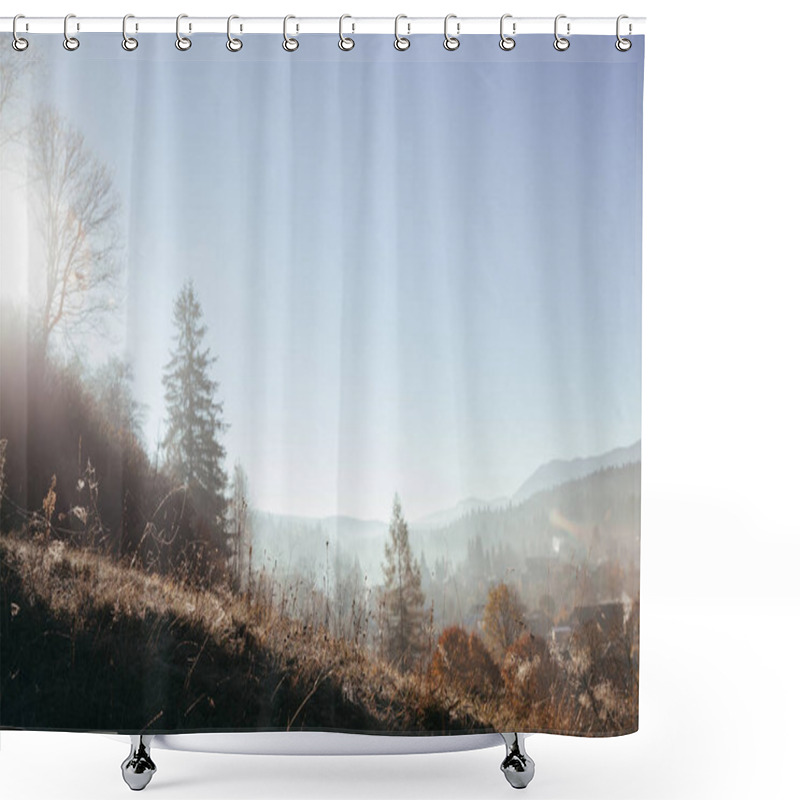 Personality  Scenic Carpathians And Vorokhta Town On Sunny Day, Ukraine Shower Curtains