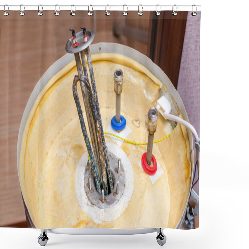 Personality  Boiler Repair, Replacement Of Broken Water Heating Element. Shower Curtains