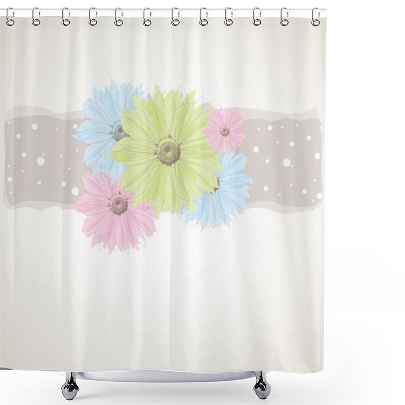 Personality  Abstract Background With Pastel Flowers. Vector Illustration Shower Curtains