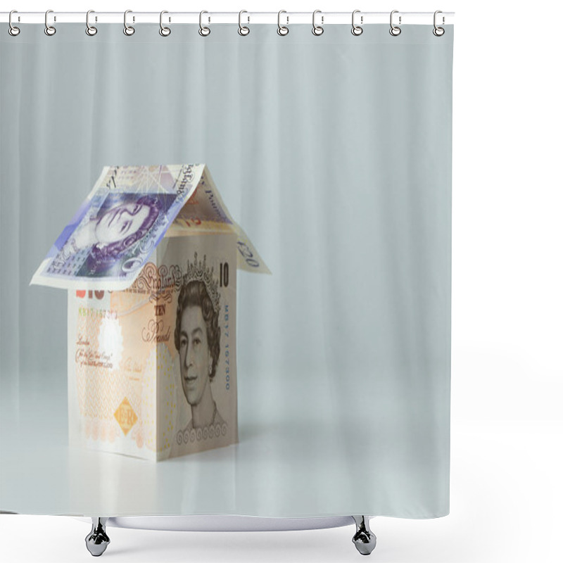 Personality  House Made Of Pound Banknotes Shower Curtains