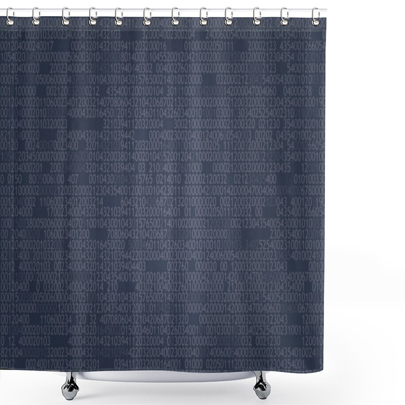 Personality  Blue Binary Computer Codes Shower Curtains