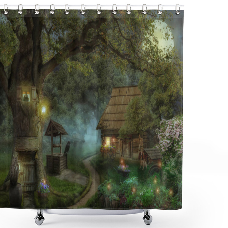 Personality  Fairy-tale House In The Forest Shower Curtains