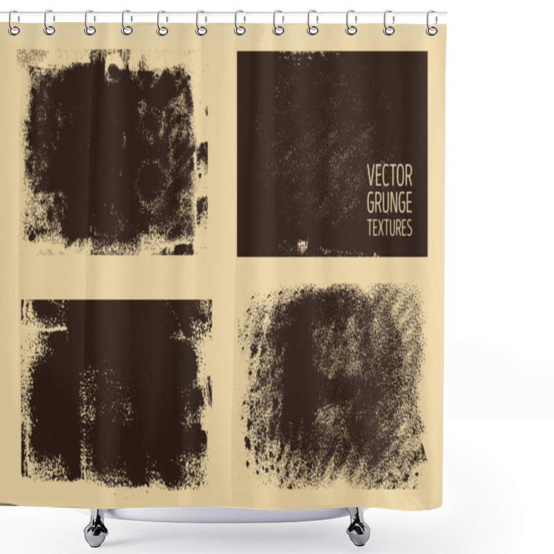 Personality  Monochrome Abstract Vector Grunge Textures. Set Of Hand Drawn Brush Strokes And Stains. Shower Curtains