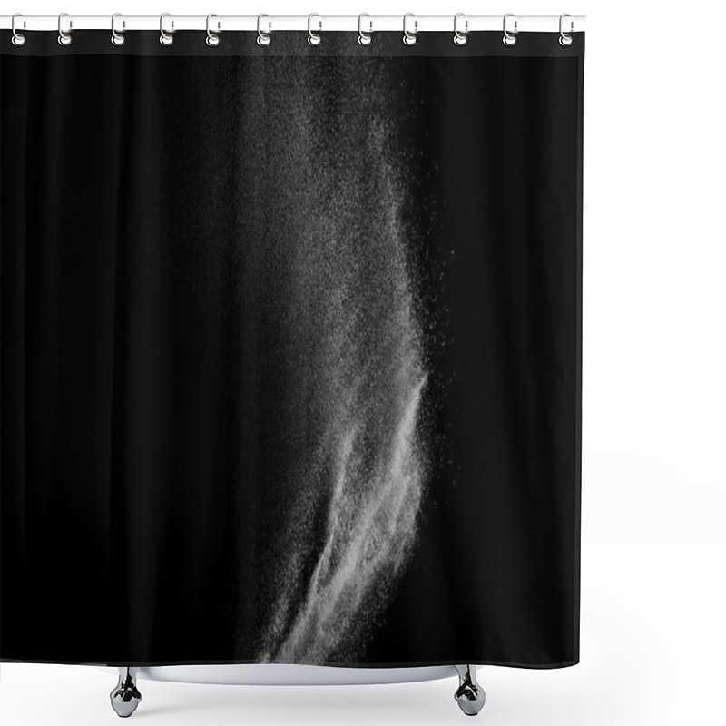 Personality  Freeze Motion Of White Particles On Black Background.  Shower Curtains