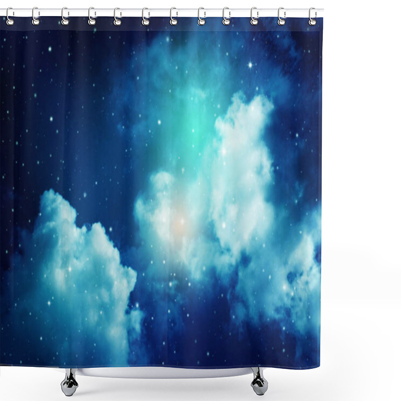 Personality  Space Of Night Sky With Cloud And Stars. Shower Curtains