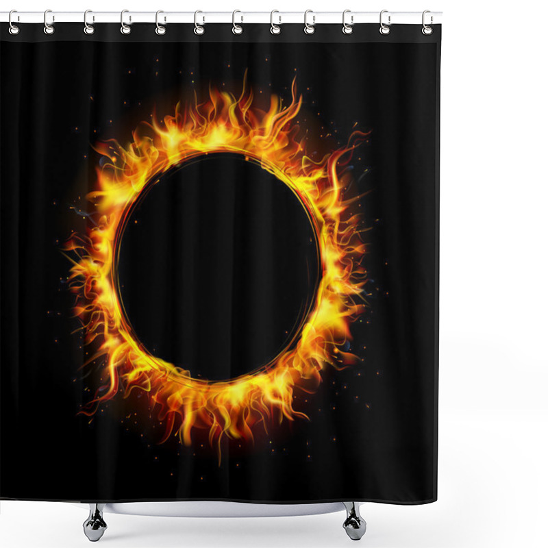 Personality  Fire Circle Shower Curtains