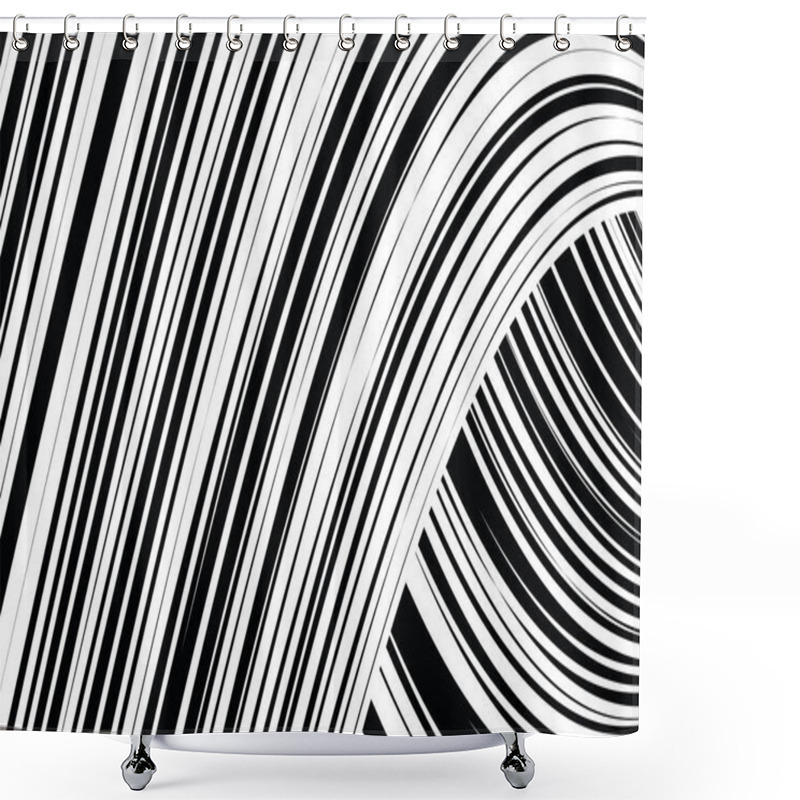 Personality  Abstract Warped Black And White Lines Background Shower Curtains