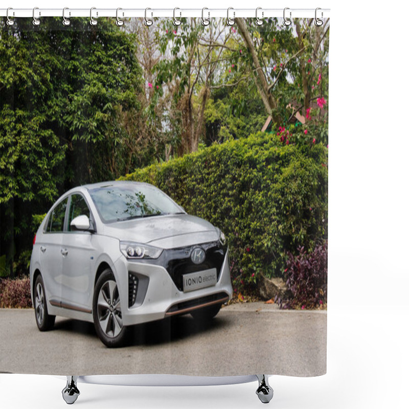 Personality  Hong Kong, China Jan 10, 2018 : Hyundai IONIQ EV  2018 Test Drive Day Jan 10 2018 In Hong Kong. Shower Curtains