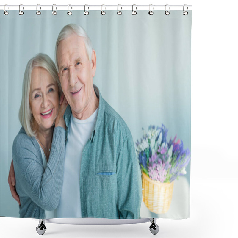 Personality  Happy Senior Couple Shower Curtains