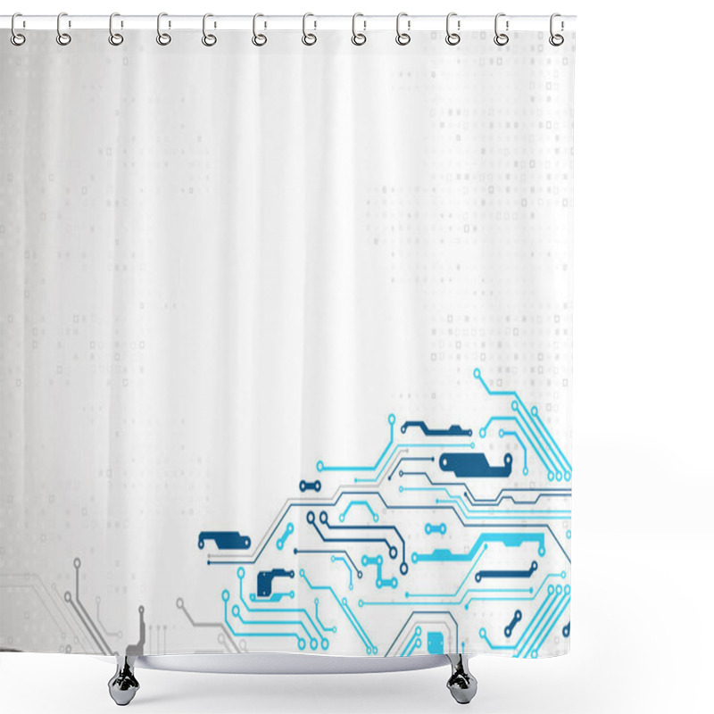 Personality  Vector Illustration, Hi-tech Digital Technology And Engineering Theme Shower Curtains