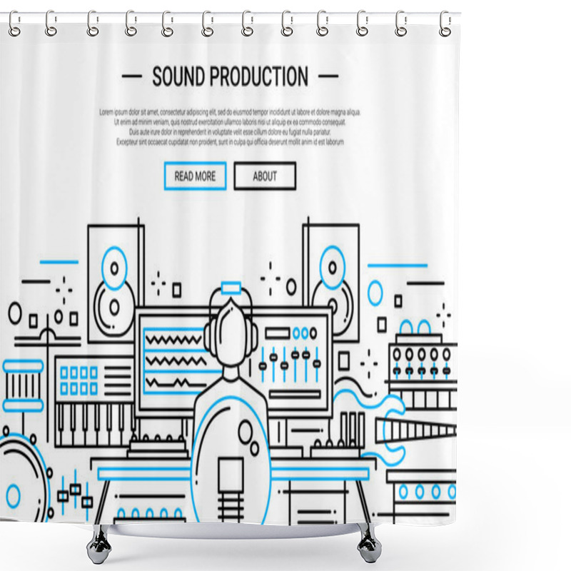 Personality  Sound Production - Website Header Banner Template Shower Curtains