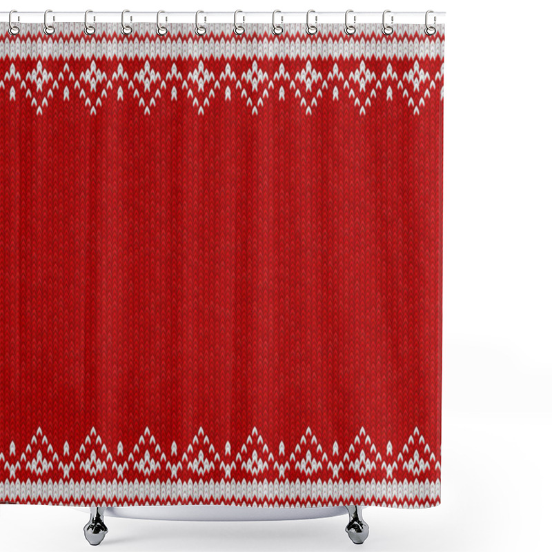 Personality  Knitted Textile Pattern. Vector Illustration Shower Curtains