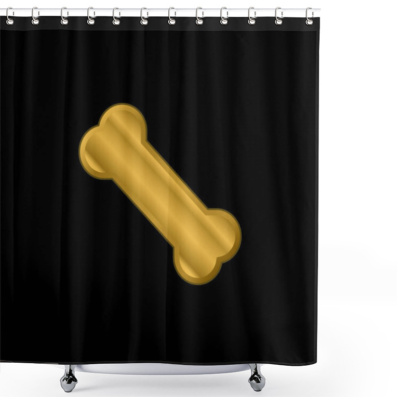 Personality  Bone Gold Plated Metalic Icon Or Logo Vector Shower Curtains