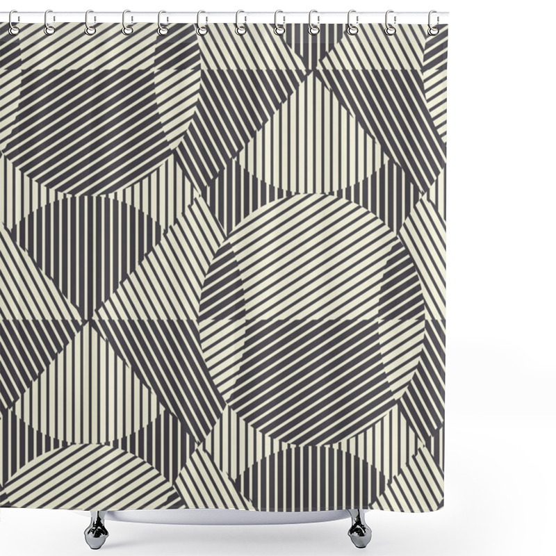 Personality  Striped Modern Geometric Seamless Pattern.  Shower Curtains