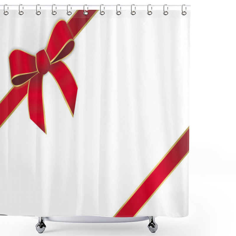 Personality  Red Ribbon Shower Curtains