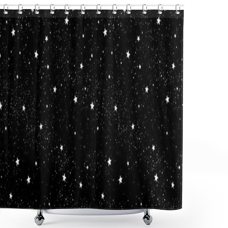 Personality  Seamless Pattern With Stars. Hand Drawn Stars Texture. Night Starry Sky. Shower Curtains