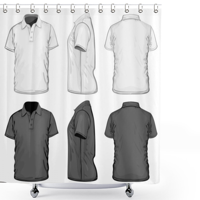 Personality  Men's Polo-shirt Design Template. Shower Curtains