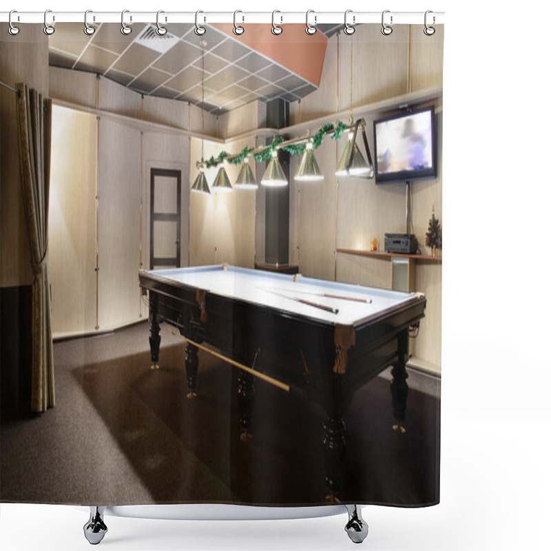 Personality  Interior Of Beautiful And Modern Billiard Shower Curtains