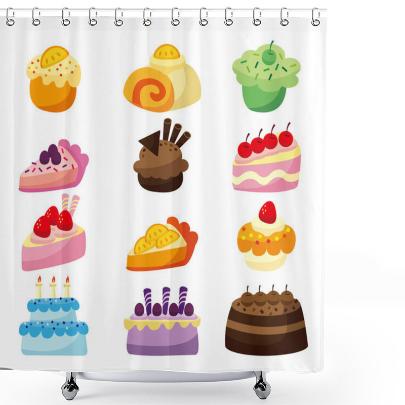 Personality  Cartoon Cake Shower Curtains