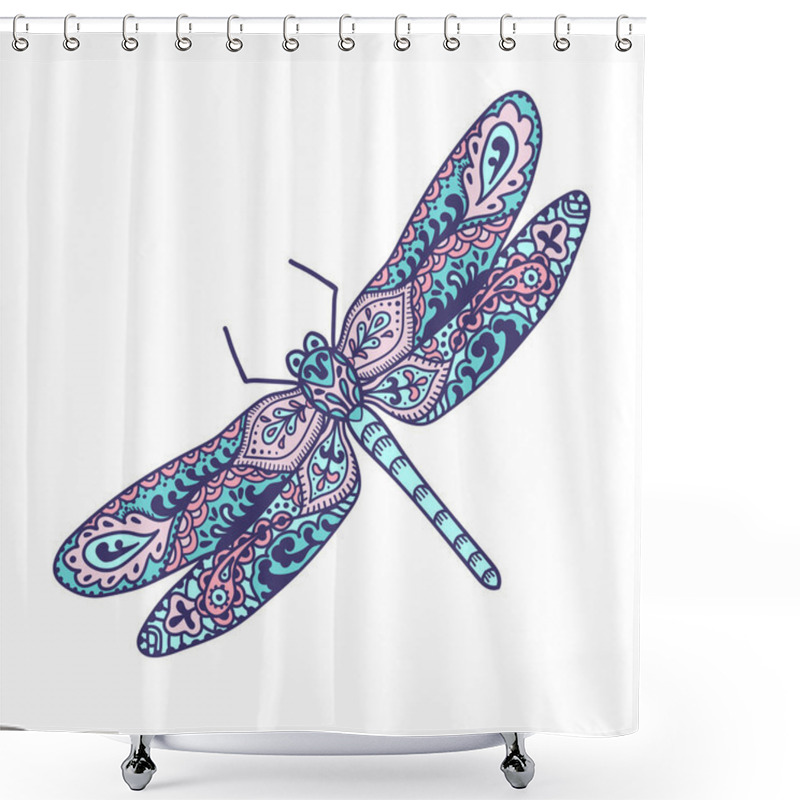 Personality  Hand Drawn Doodle Insect. Shower Curtains