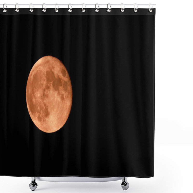 Personality  Red Strawberry Moon And Black Sky Photographed On The 06.06.2020 In England Shower Curtains