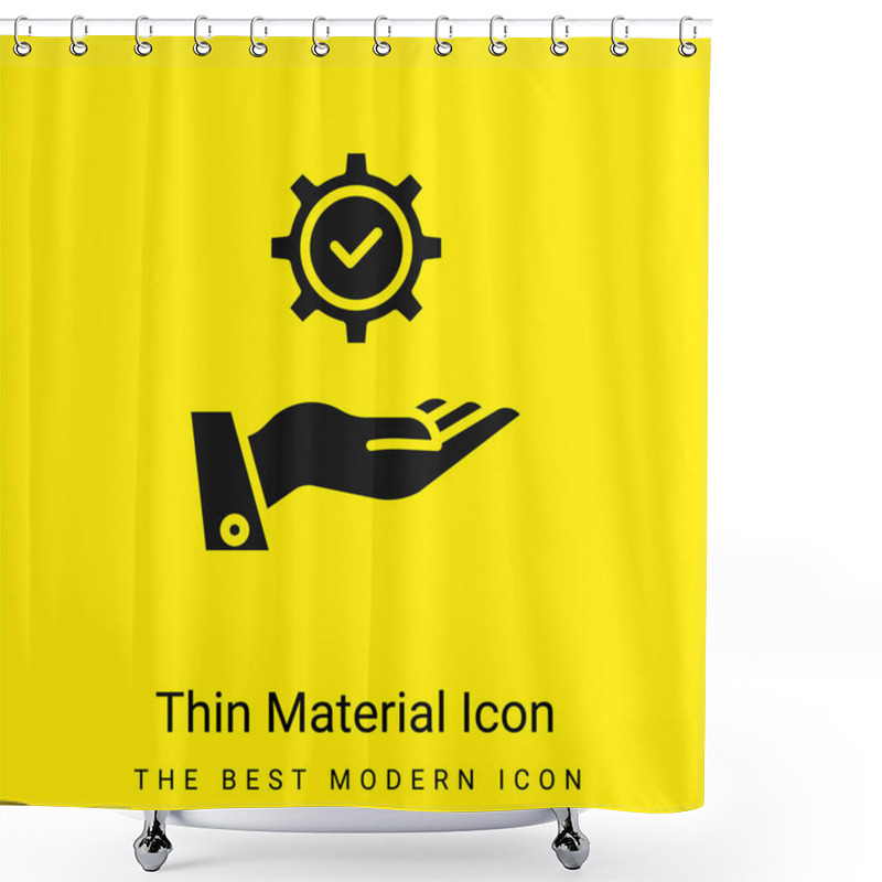 Personality  Application Minimal Bright Yellow Material Icon Shower Curtains