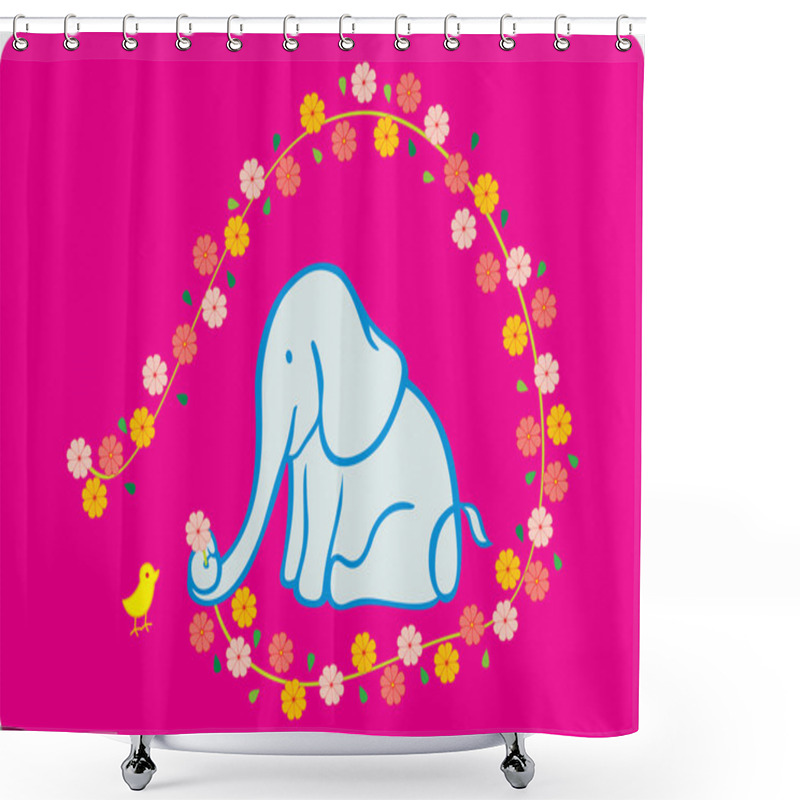 Personality  Chick And Elephant Shower Curtains