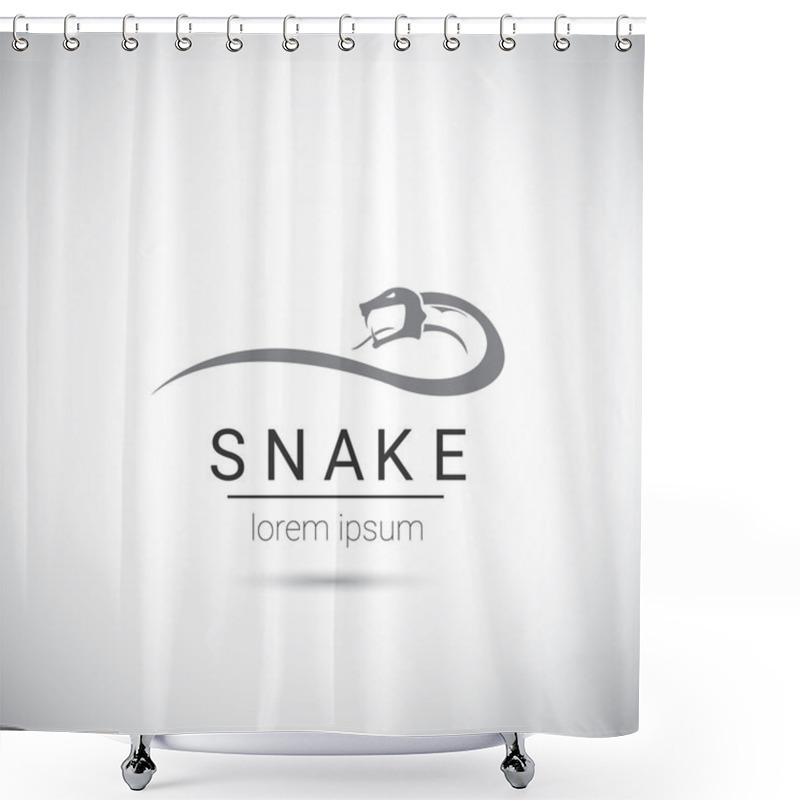 Personality  vector snake simple black logo design element. shower curtains