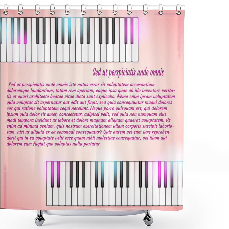 Personality  Musical Background With Piano Keyboard Shower Curtains