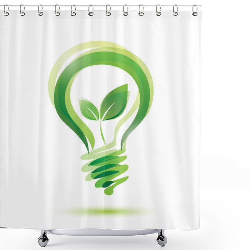 Personality  Green Bulb Shower Curtains