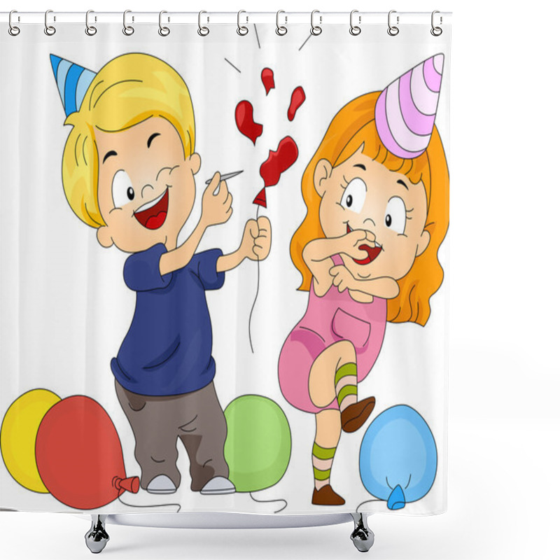 Personality  Birthday Balloon Pop Shower Curtains