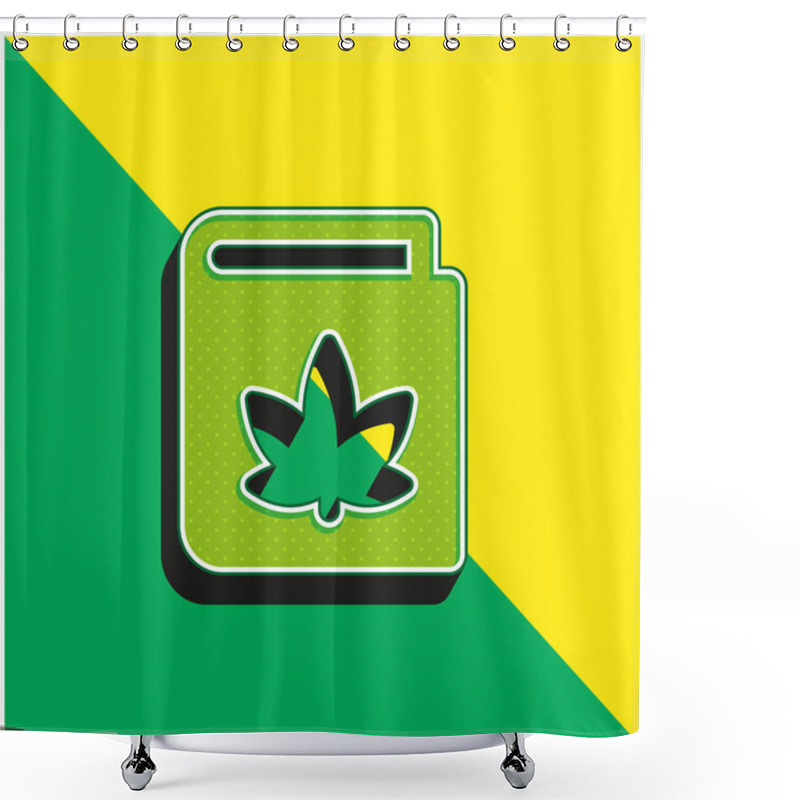 Personality  Book Green And Yellow Modern 3d Vector Icon Logo Shower Curtains