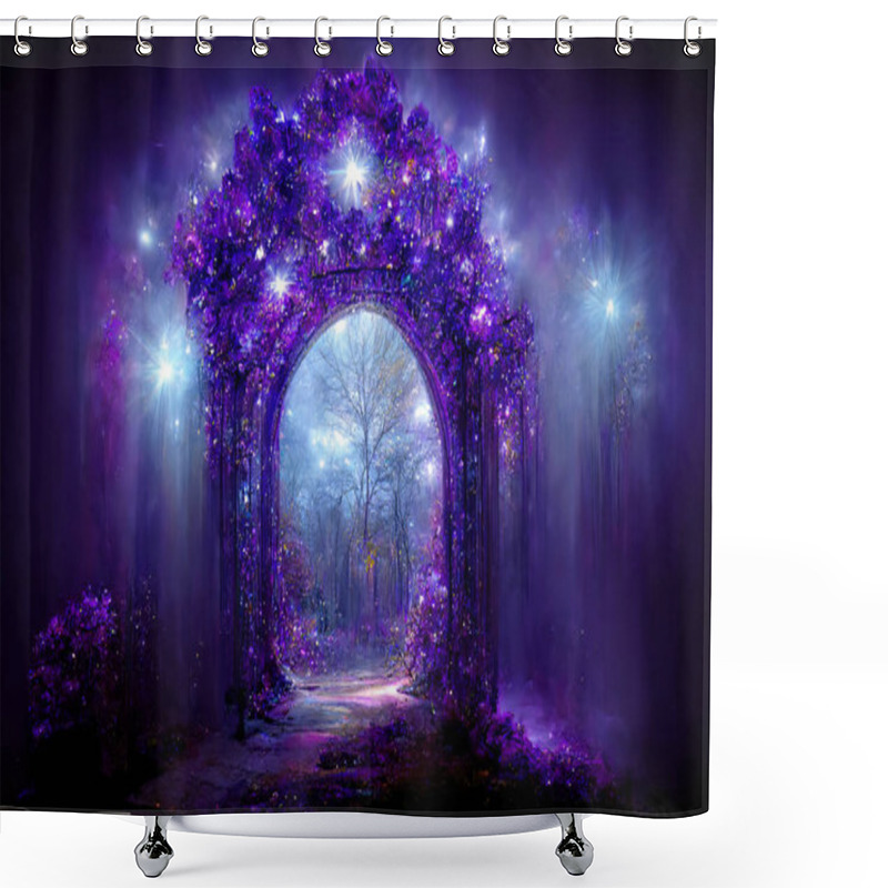 Personality  Beautiful Crystal Heaven. Crystal Gate With Crystals. Crystal Kingdom. Digital Art Shower Curtains