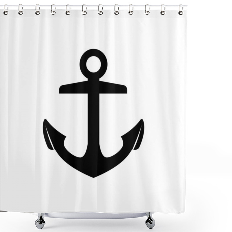 Personality  Anchor Icon. Vector Illustration On White Background. Shower Curtains