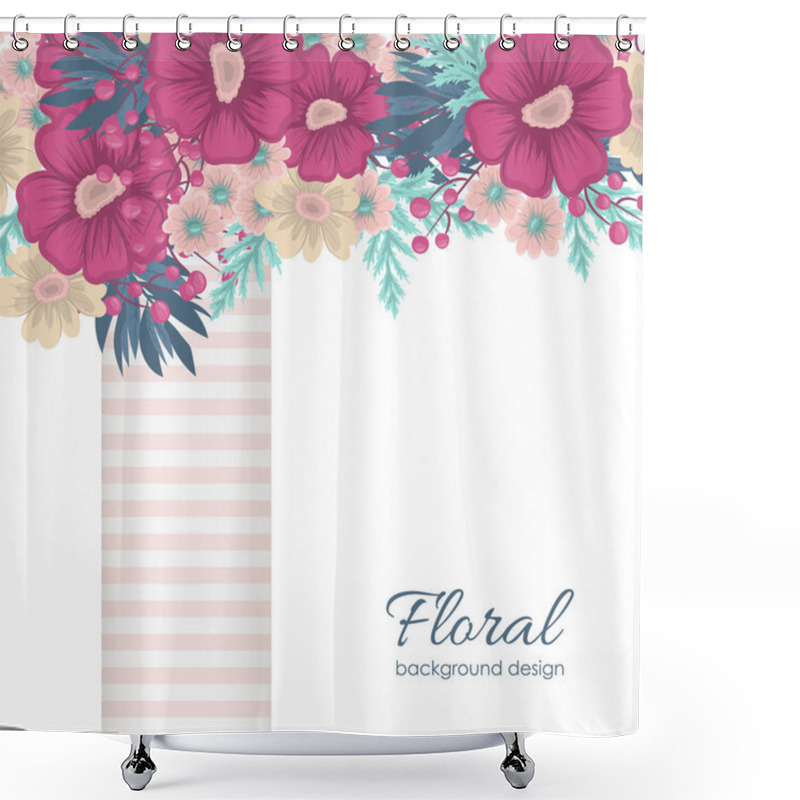 Personality  Floral Border Background - Hot Pink Flowers Shower Curtains