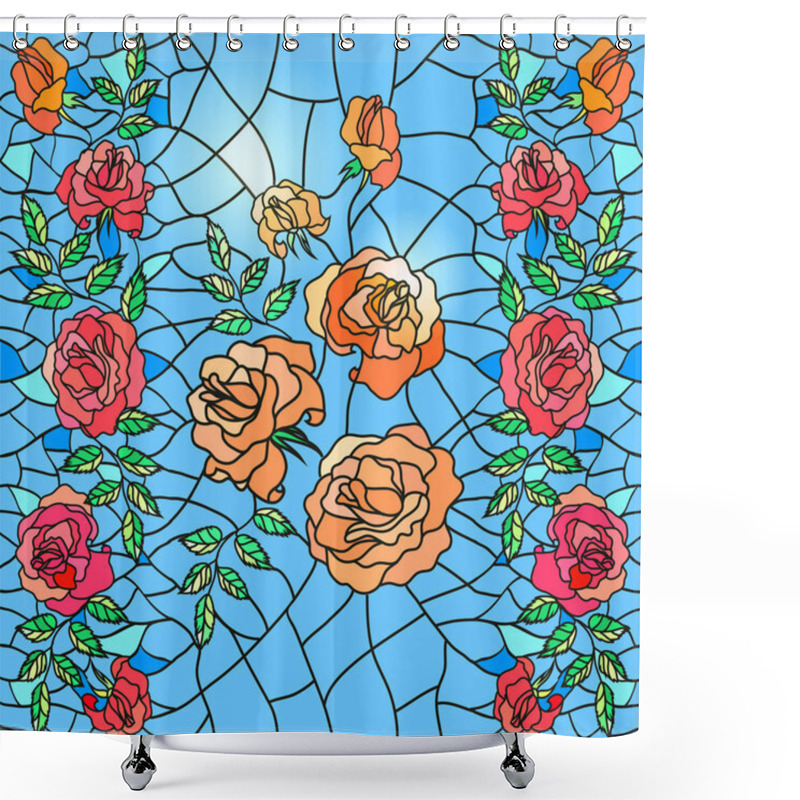 Personality  Red Roses Background Shower Curtains