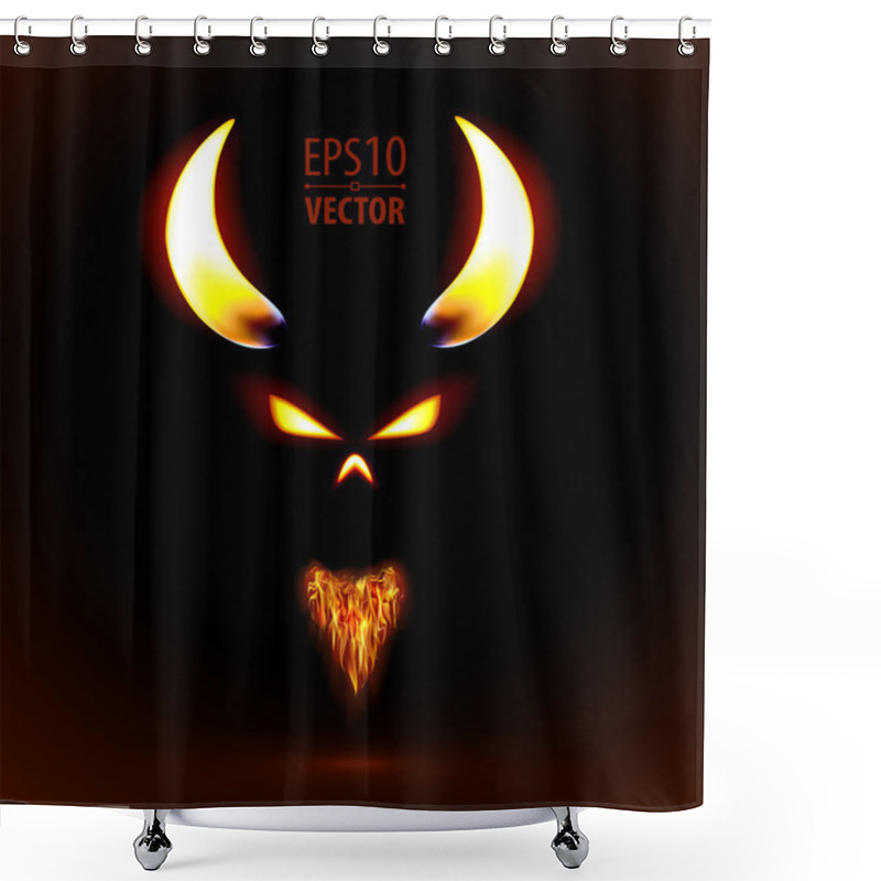 Personality  Fire Silhouette Of The Devil Shower Curtains